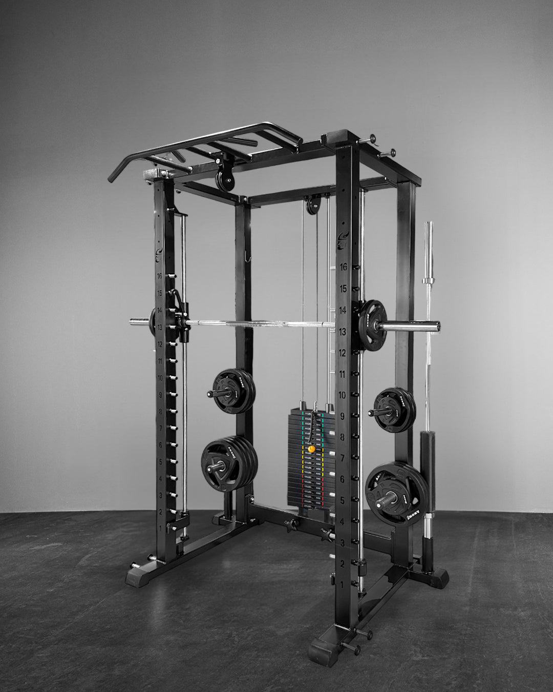 Jaula Multiusos + multipower + polea alta y baja de placas