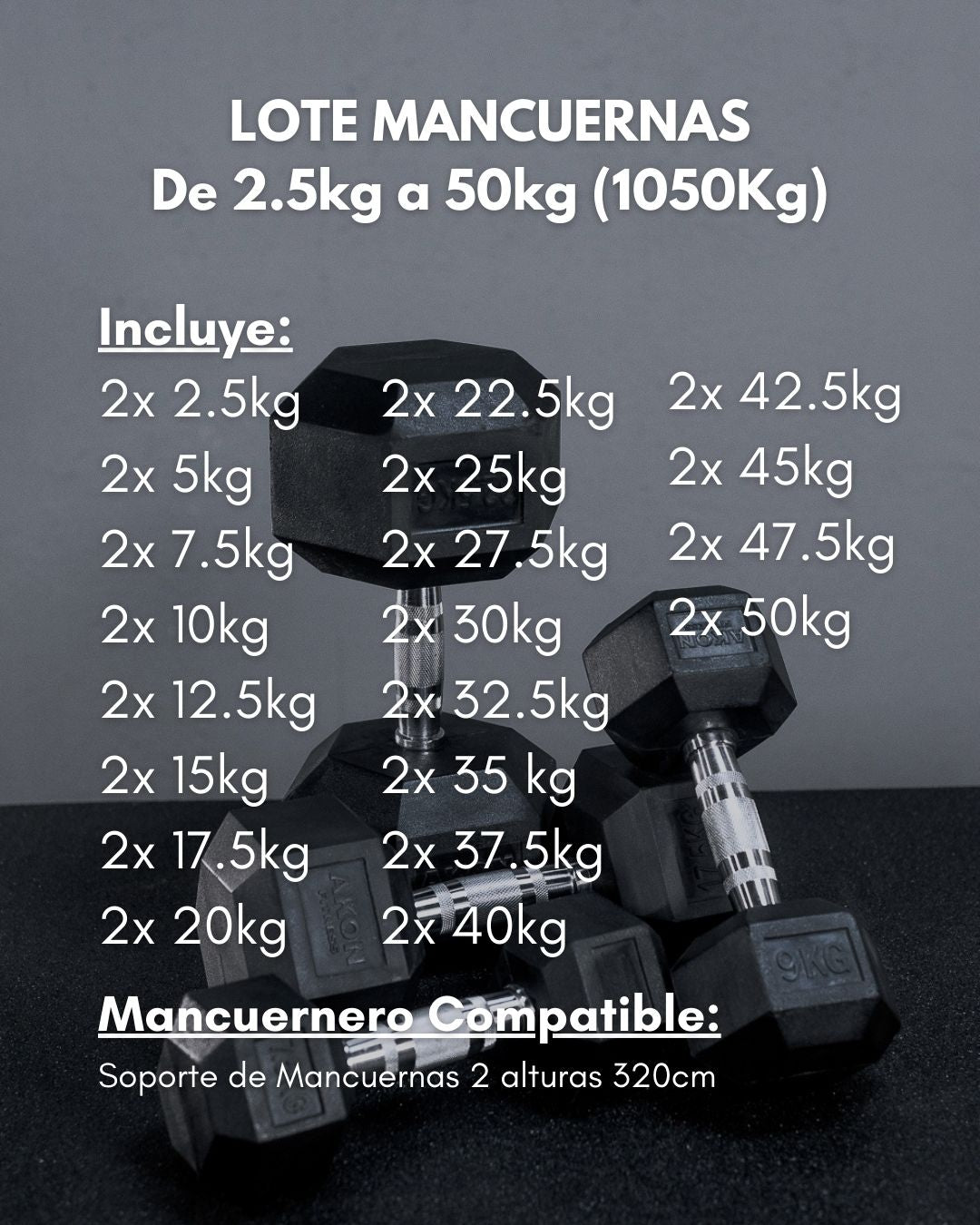 Lotes de Mancuernas Hexagonales