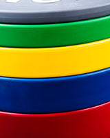Pack Discos Olímpicos Bumper Color 150kg ( INCLUYE 2X 5 / 10 / 15 / 20 /25)