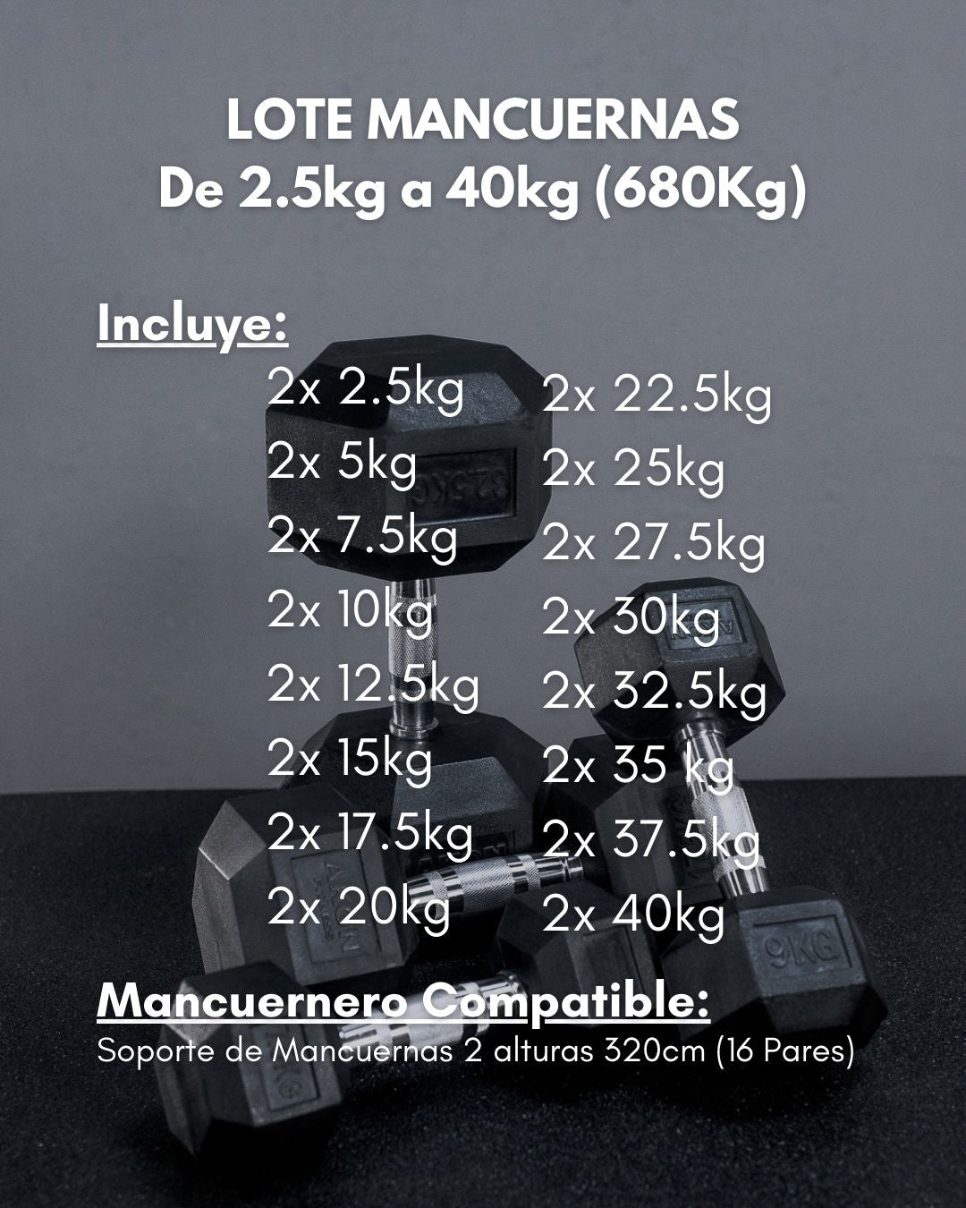 Lotes de Mancuernas Hexagonales